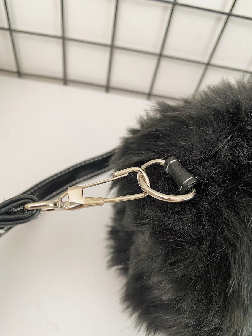 Minimalist Fuzzy Baguette Bag