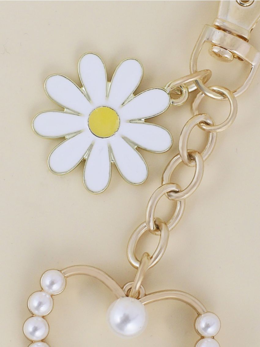 Flower & Heart Decor Bag Charm