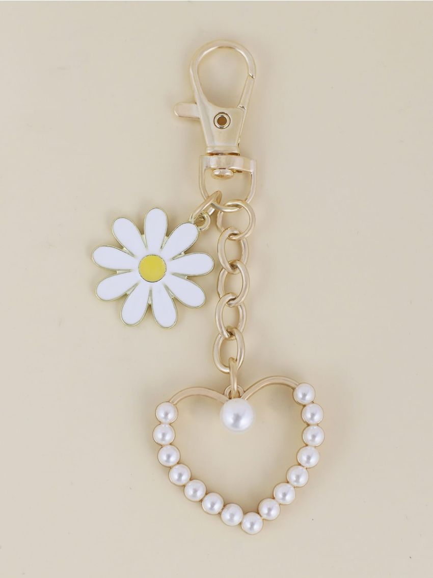 Flower & Heart Decor Bag Charm