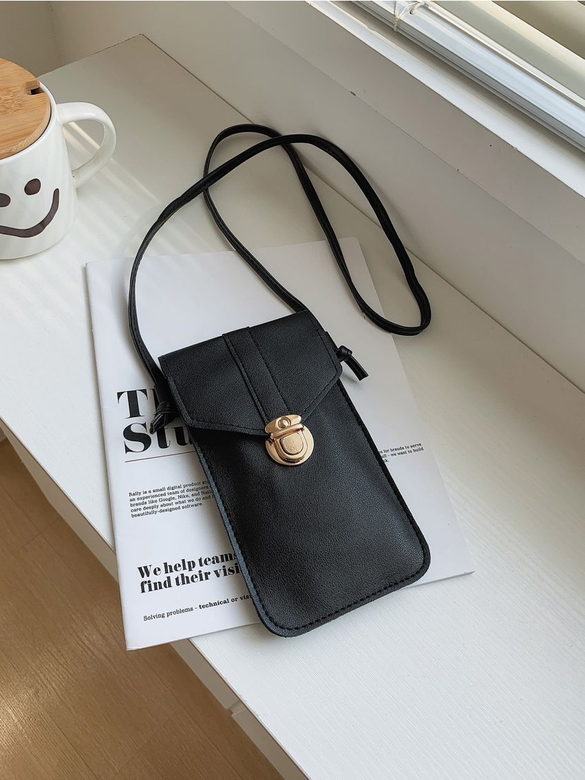 Mini Clear Detail Push Lock Phone Bag