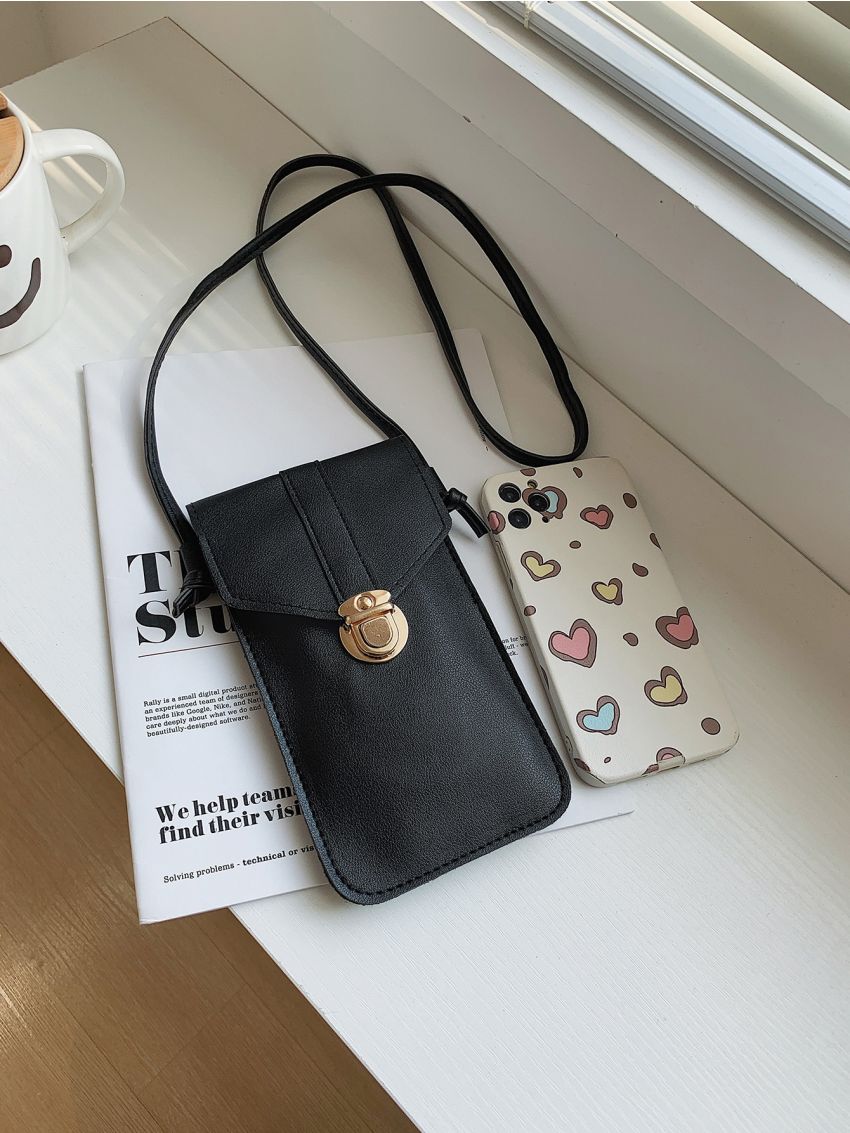 Mini Clear Detail Push Lock Phone Bag