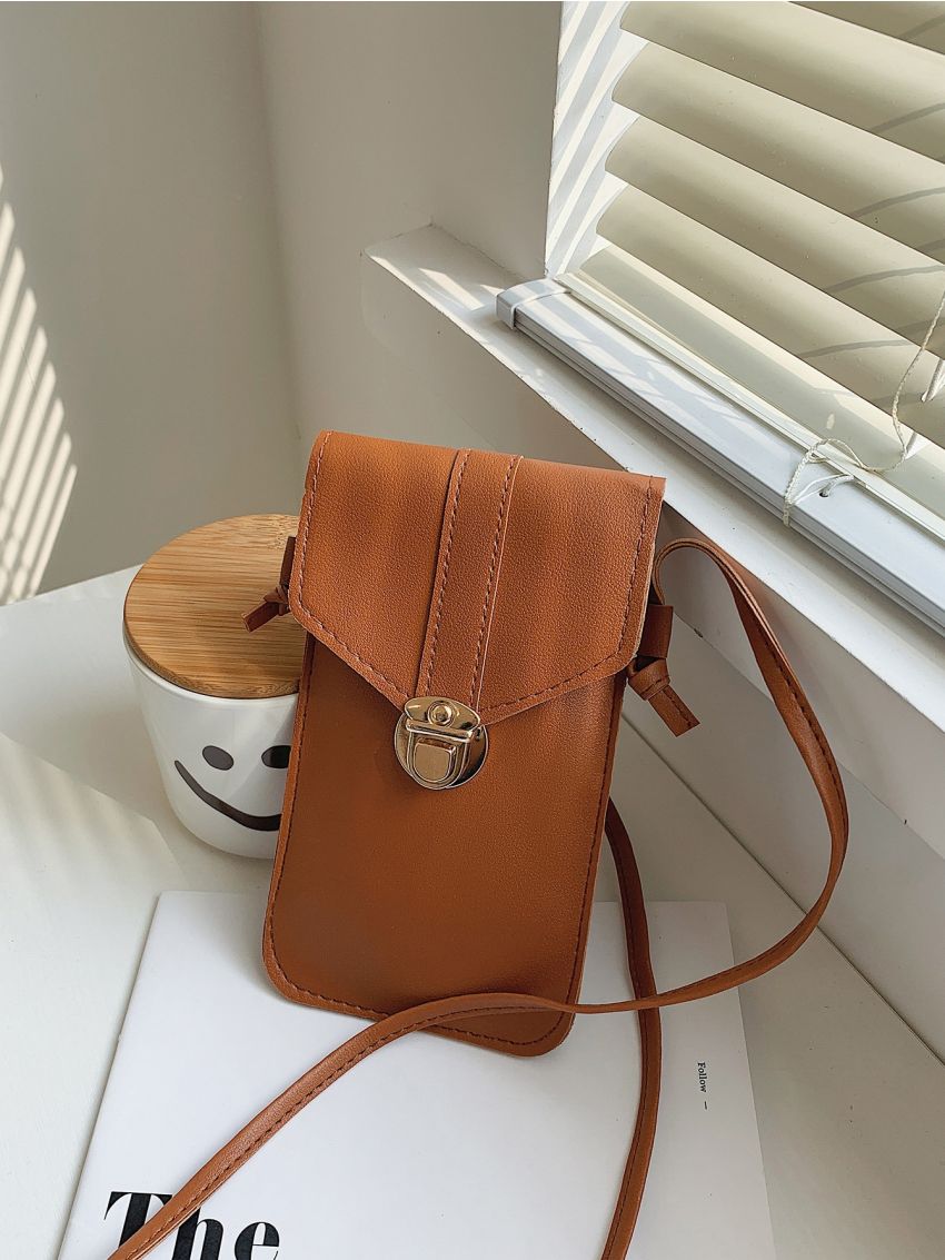 Mini Clear Detail Push Lock Phone Bag