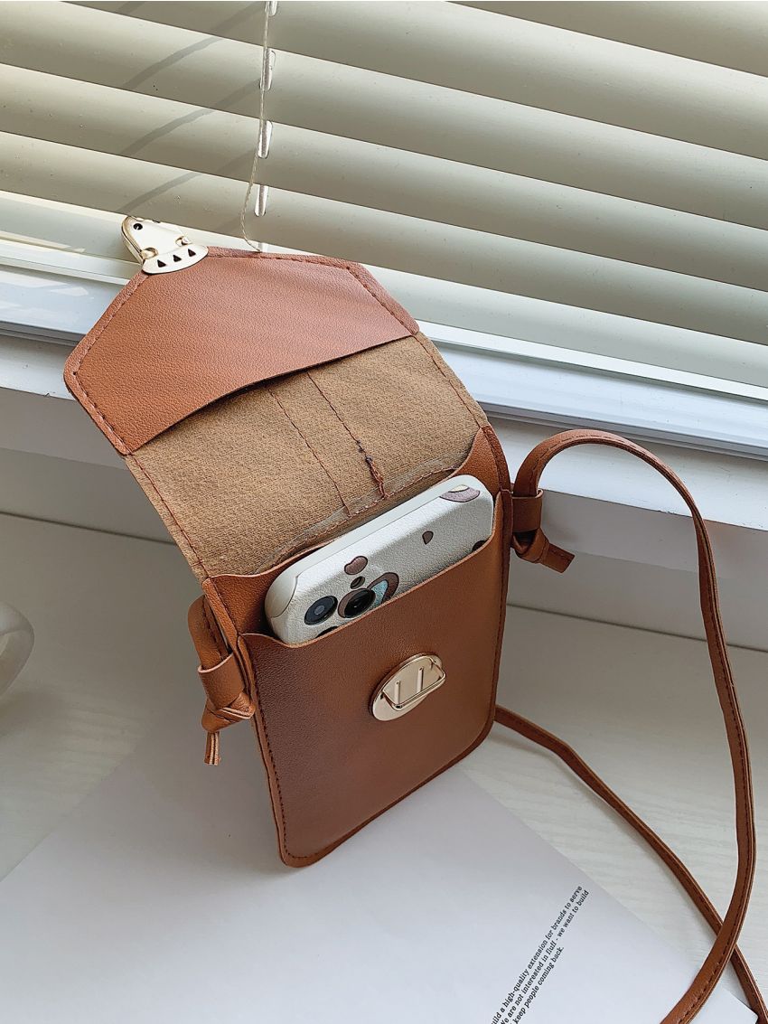 Mini Clear Detail Push Lock Phone Bag