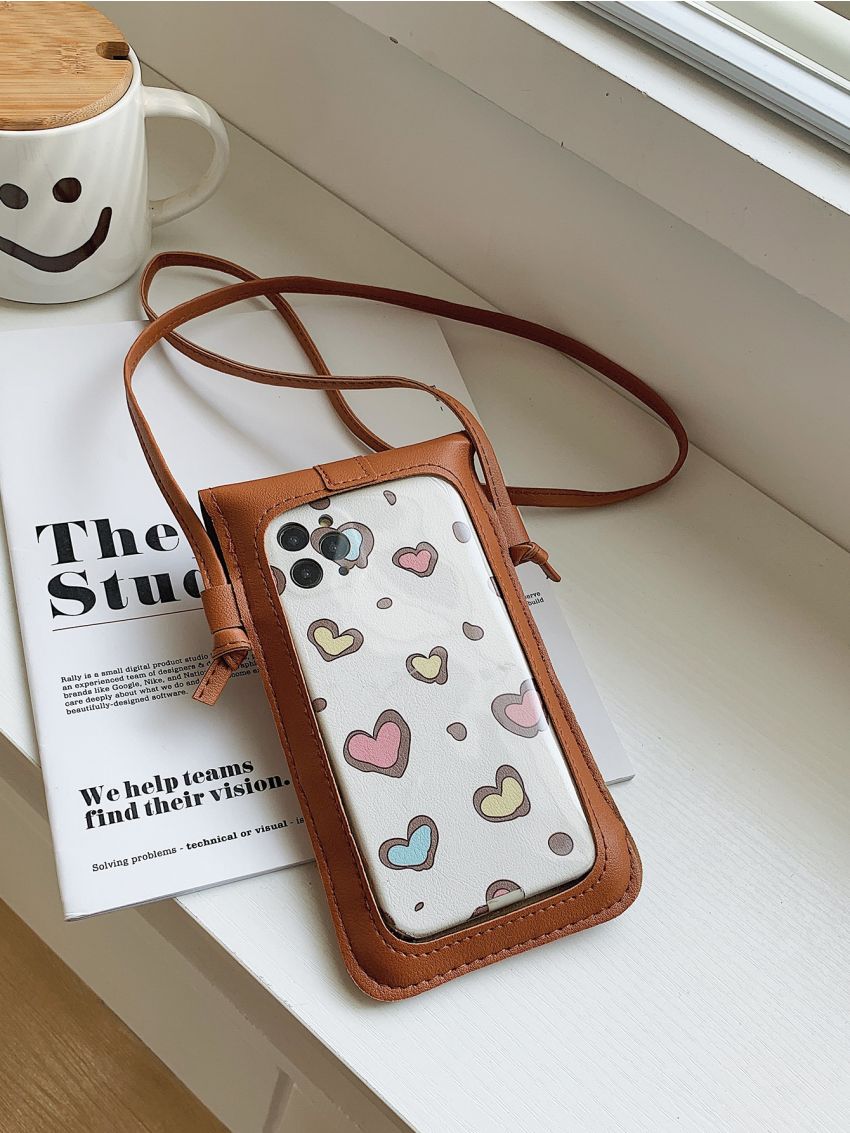 Mini Clear Detail Push Lock Phone Bag