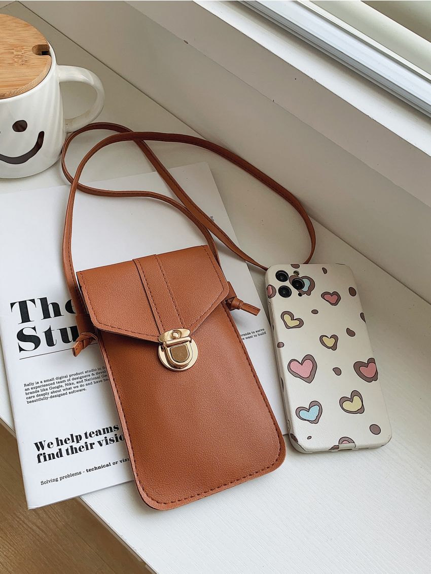 Mini Clear Detail Push Lock Phone Bag