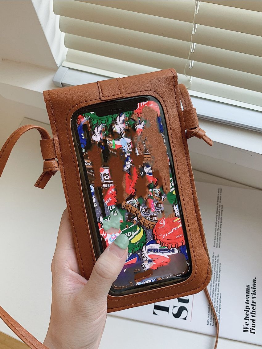 Mini Clear Detail Push Lock Phone Bag