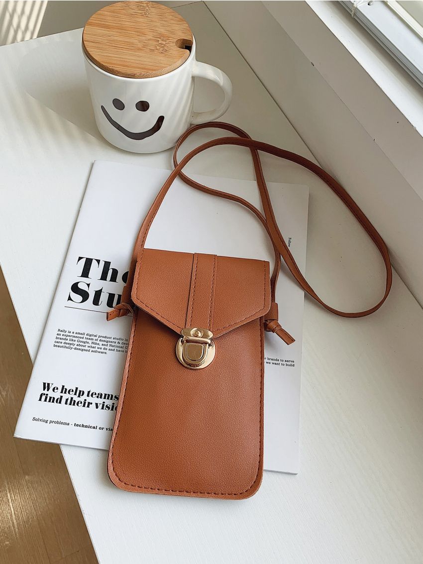 Mini Clear Detail Push Lock Phone Bag