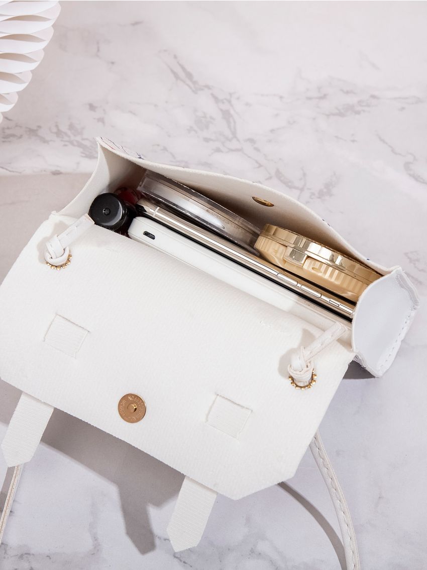 Mini Colorblock Geo Graphic Flap Square Bag