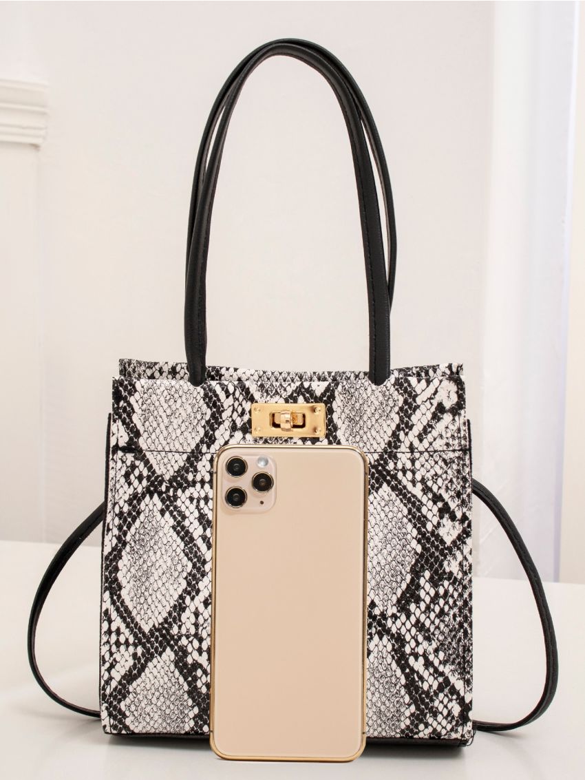 Mini Snakeskin Pattern Shoulder Bag