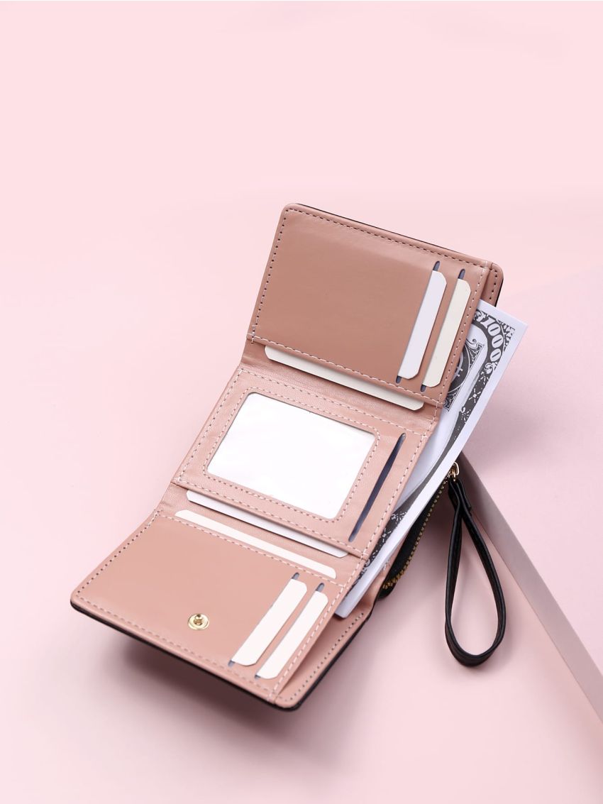 Heart Embroidery Fold Over Purse