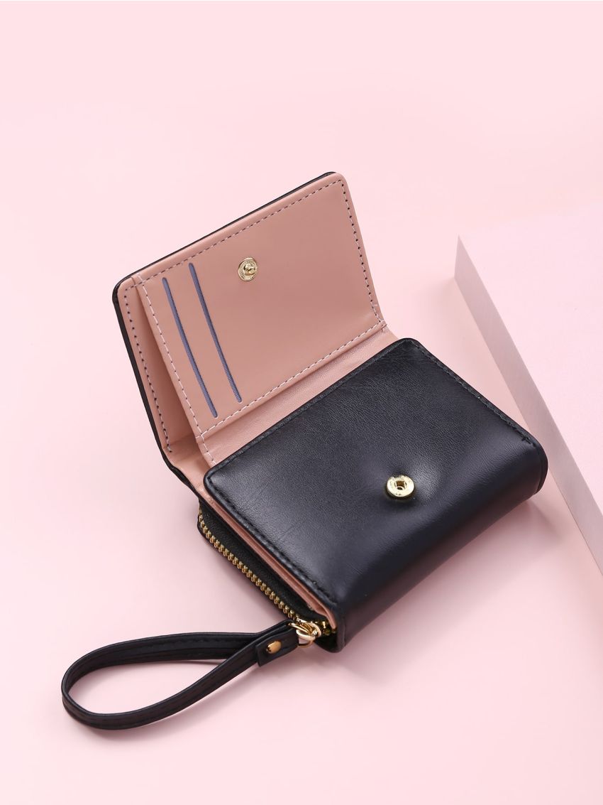 Heart Embroidery Fold Over Purse