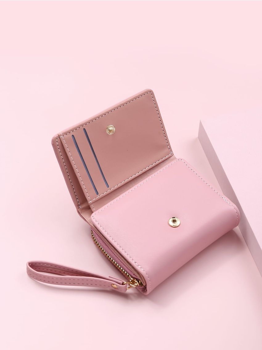 Metal Decor Floral Graphic Small Wallet