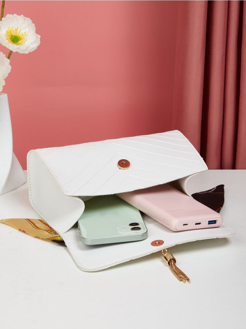 Mini Twilly Scarf Decor Chevron Flap Satchel Bag