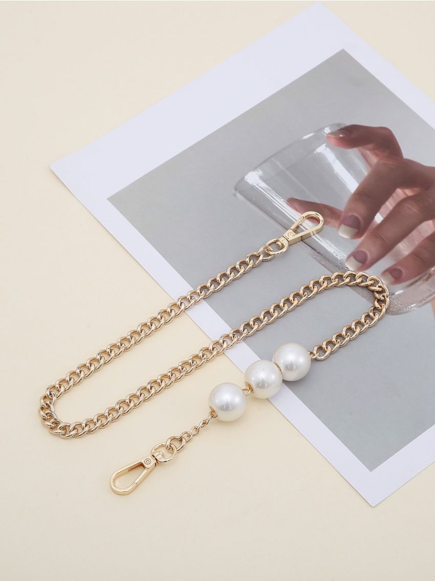Faux Pearl Decor Bag Strap