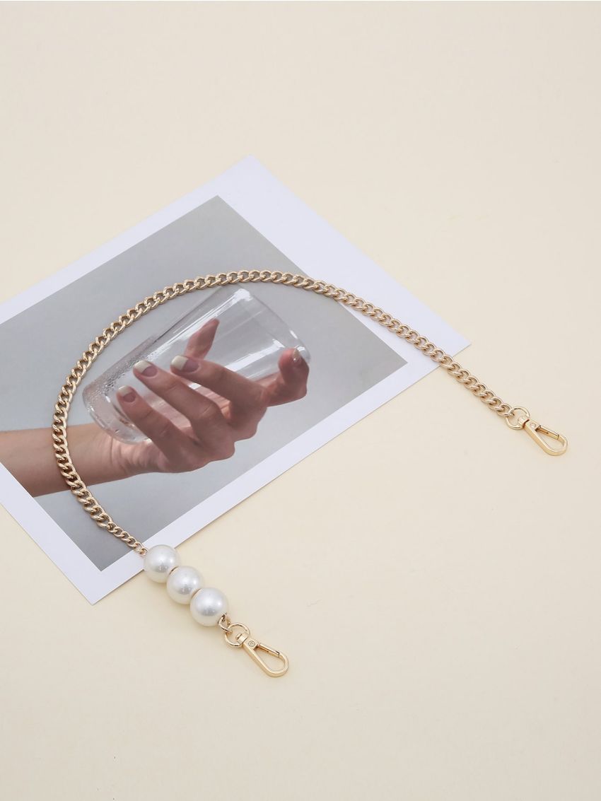 Faux Pearl Decor Bag Strap