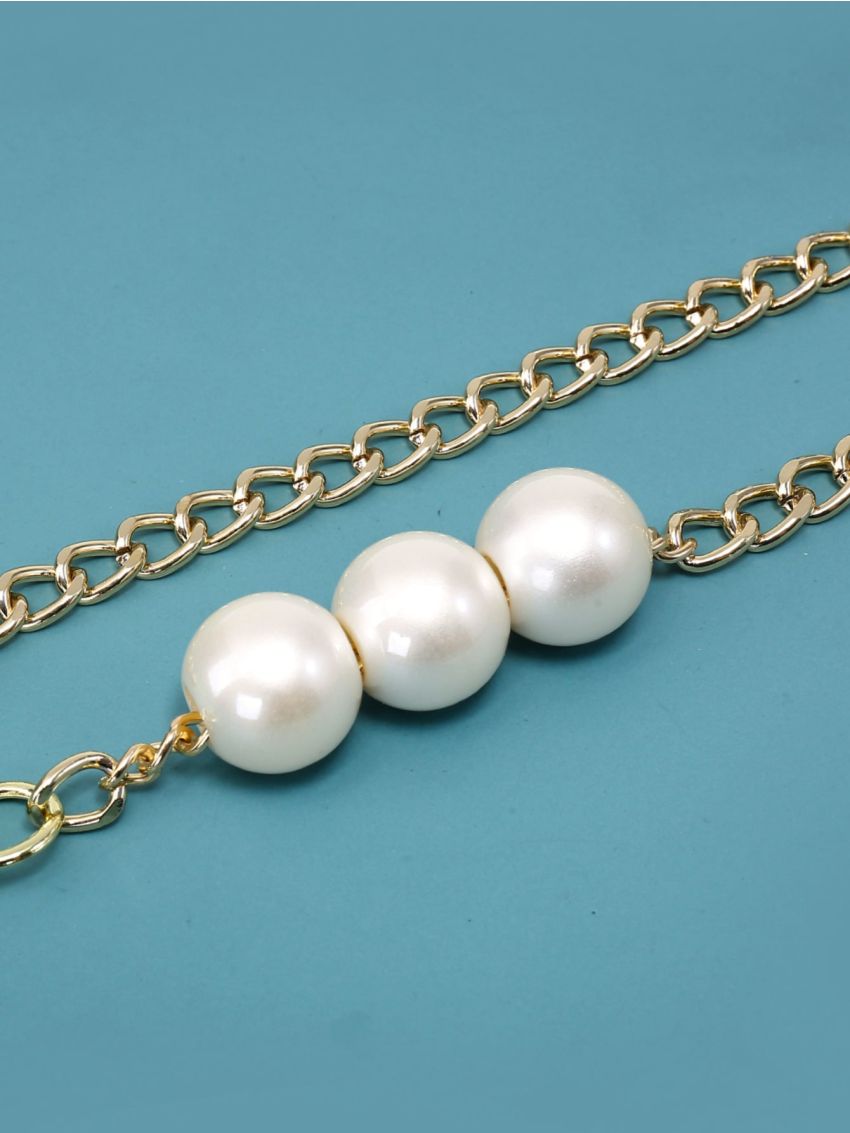 Faux Pearl Decor Bag Strap