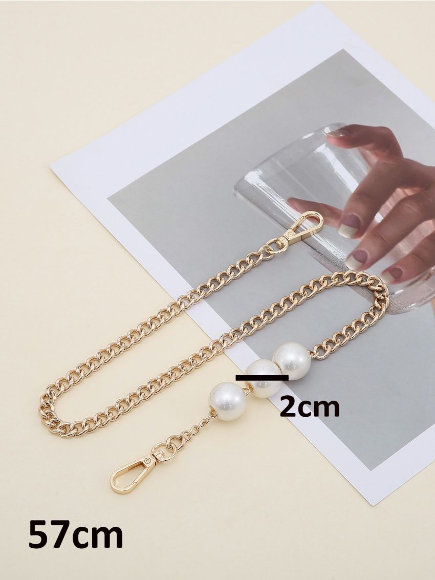 Faux Pearl Decor Bag Strap