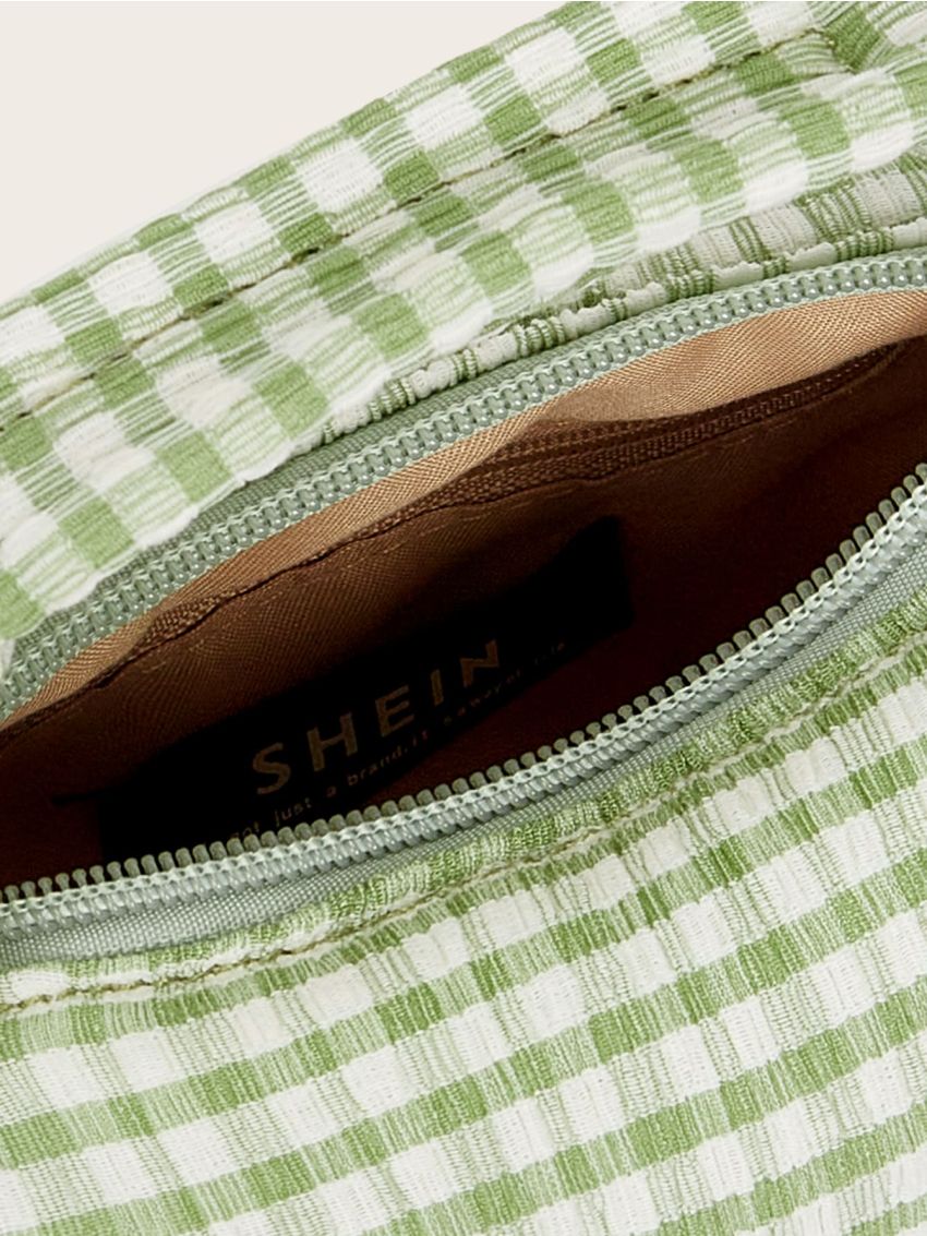 Plaid Pattern Satchel Bag