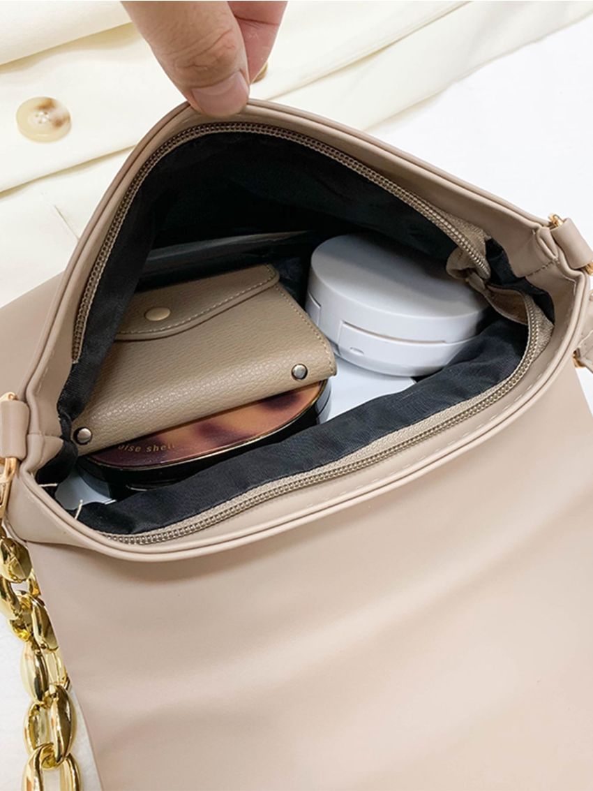 Ruched Decor Flap Square Bag