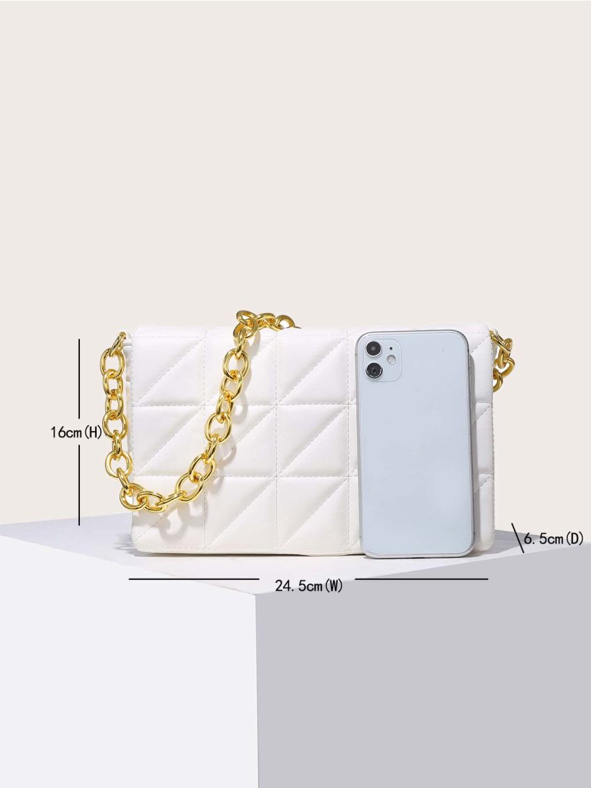 Quilted Flap Chain Shoulder Bag