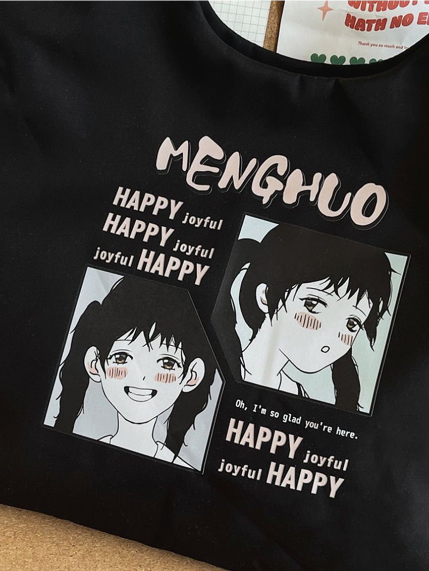 Letter Graphic Shopper Bag