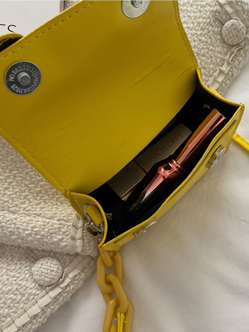 Mini Buckle Decor Flap Crossbody Bag