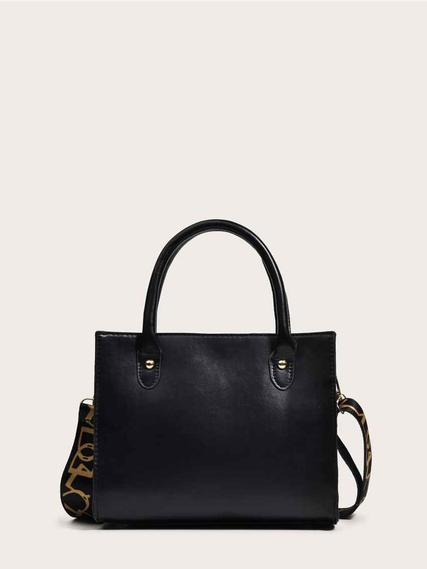 Chain Decor Quilted Satchel Bag