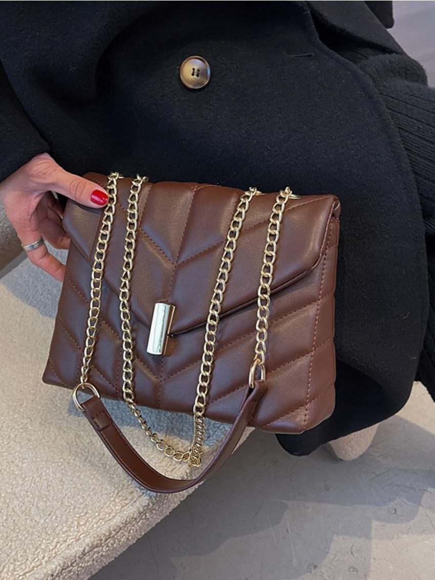 Minimalist Textured Flap Square Bag