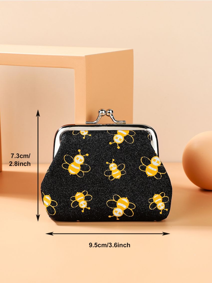 Glitter Bee Graphic Coin Case