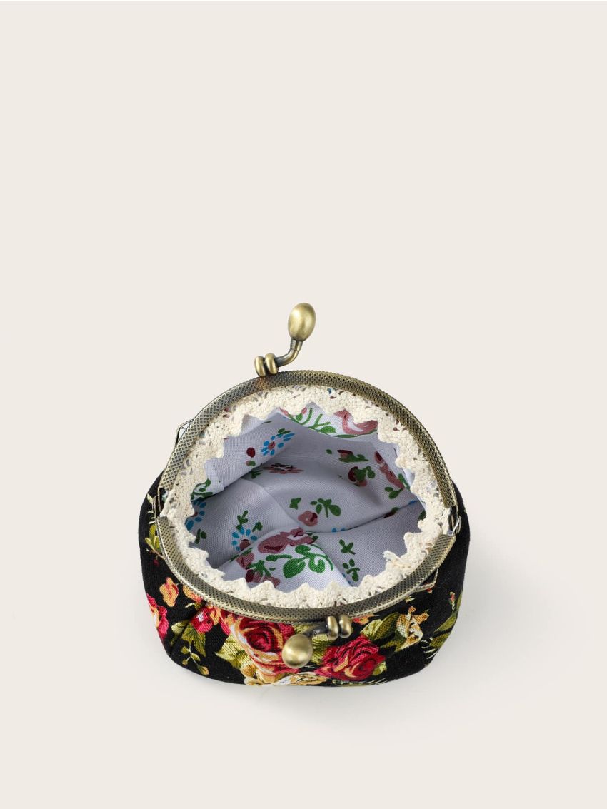 Floral Graphic Coin Case