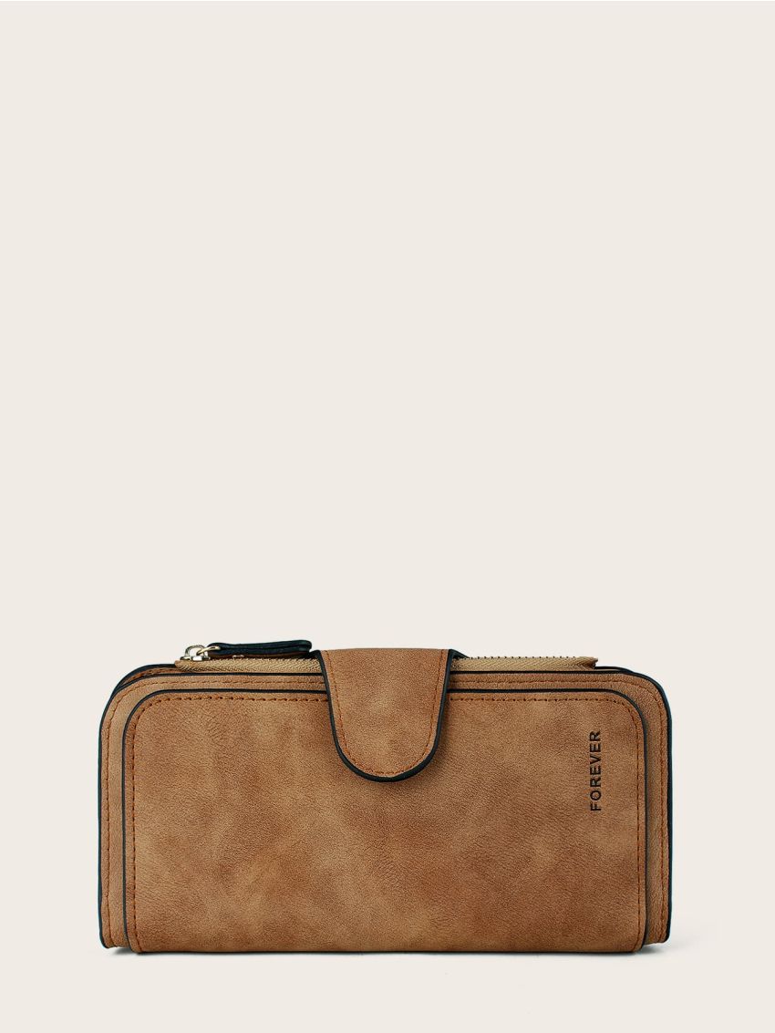 Letter Graphic Zipper Long Wallet