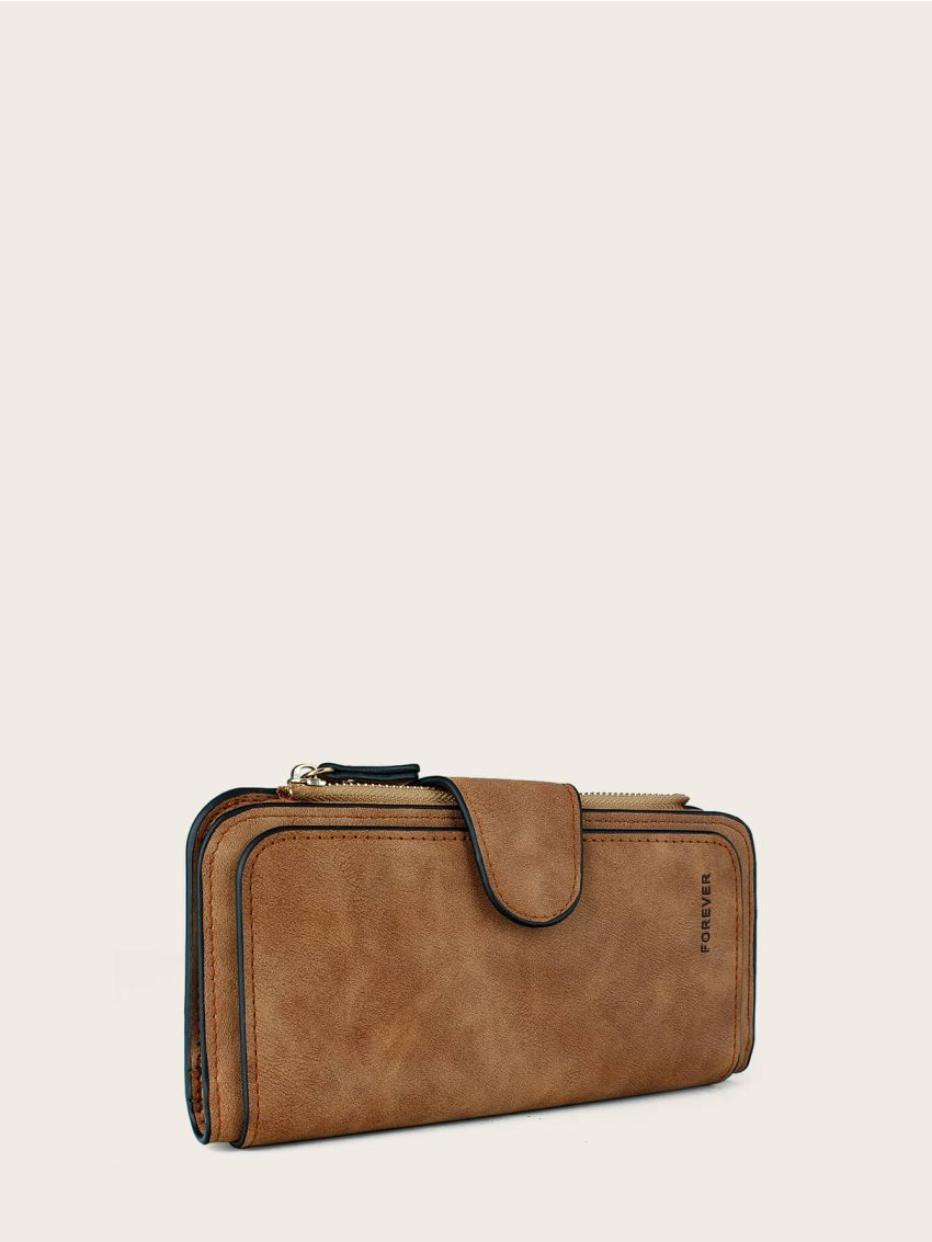 Letter Graphic Zipper Long Wallet