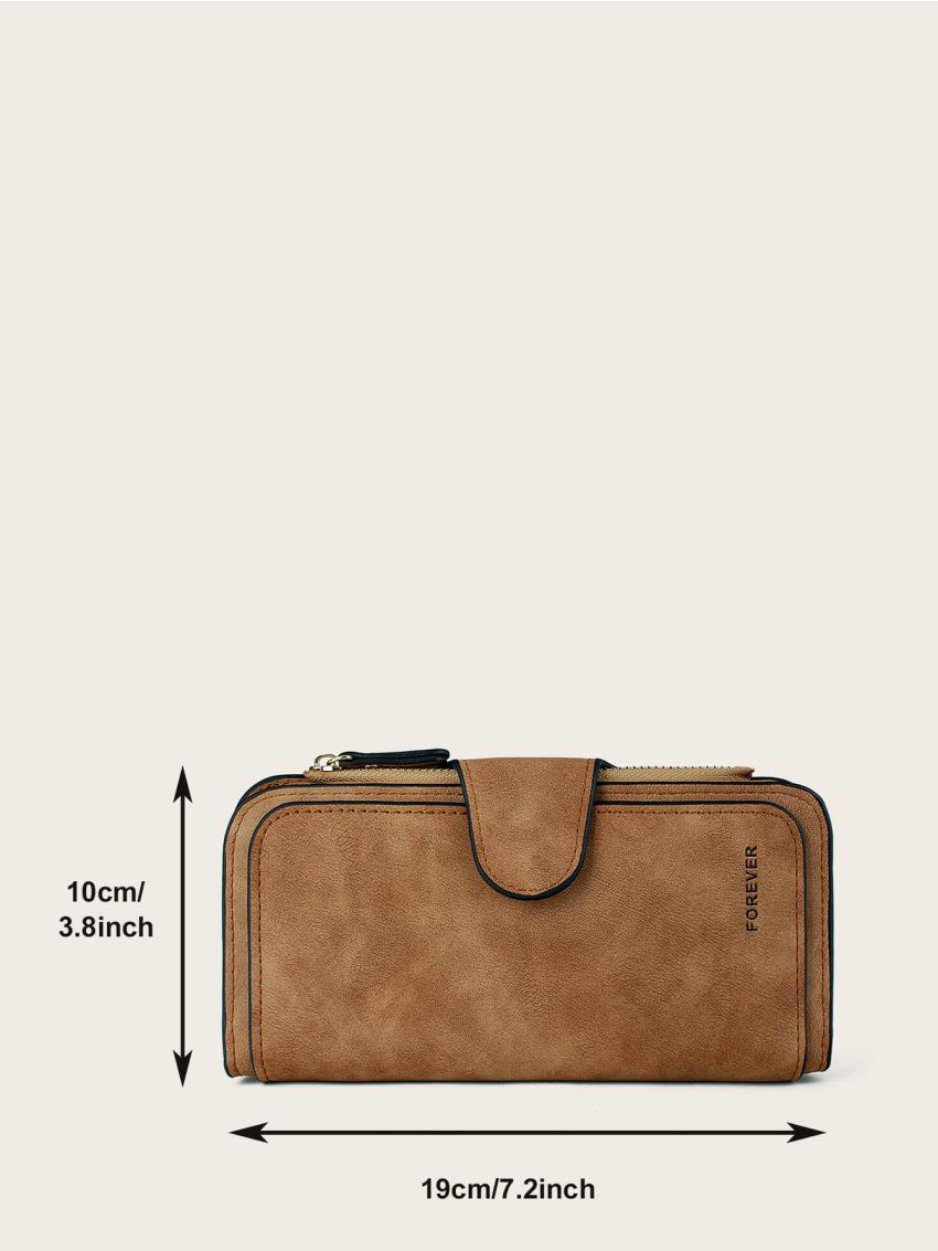 Letter Graphic Zipper Long Wallet