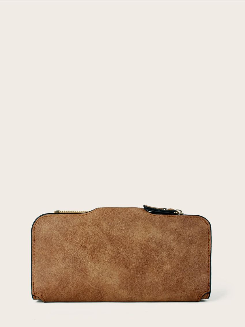 Letter Graphic Zipper Long Wallet