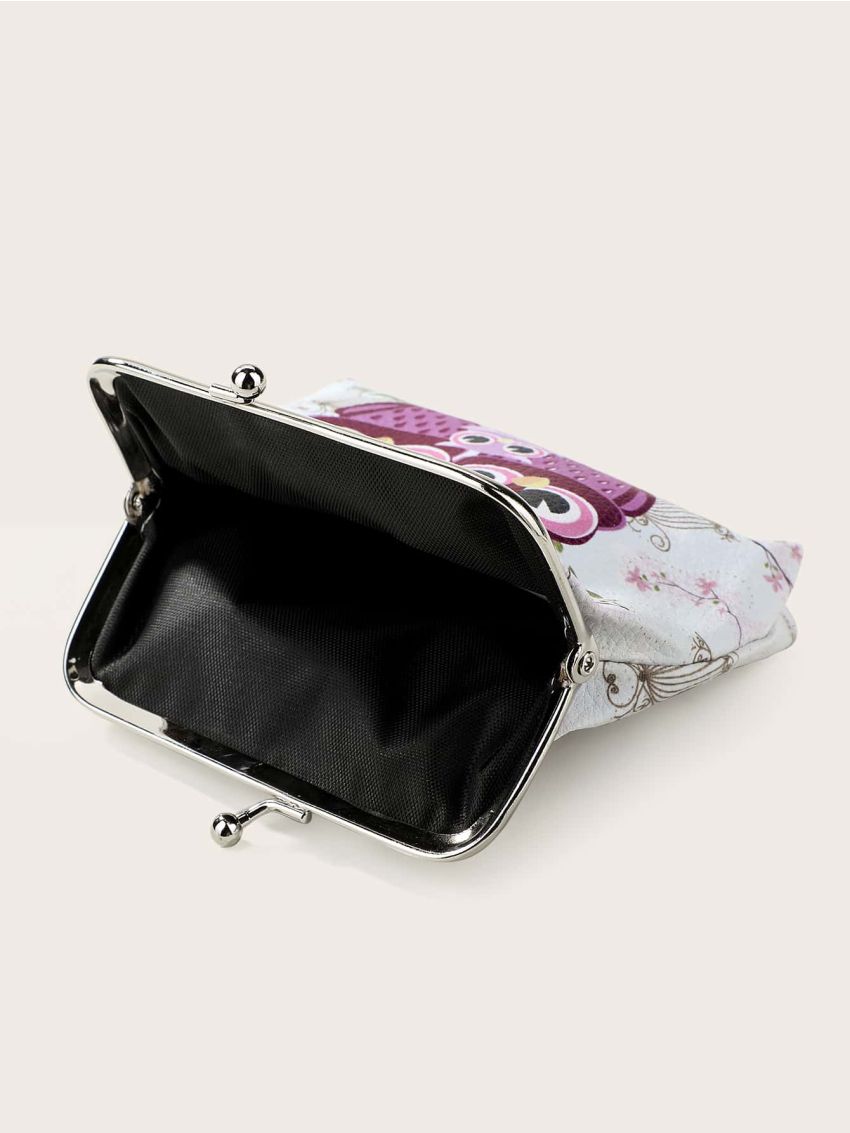 Owl Graphic Kiss Lock Coin Case