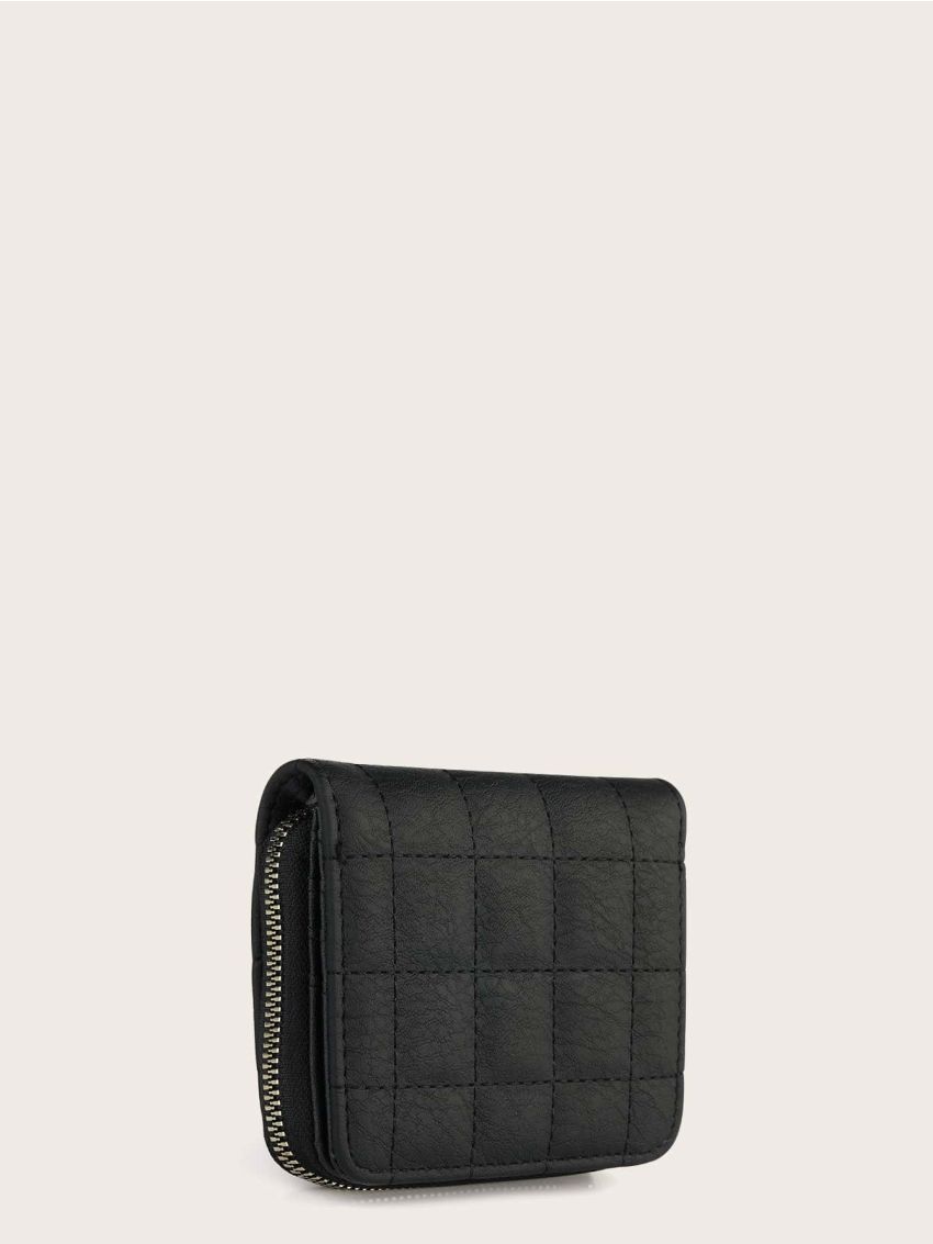 Quilted Zip Around Small Wallet