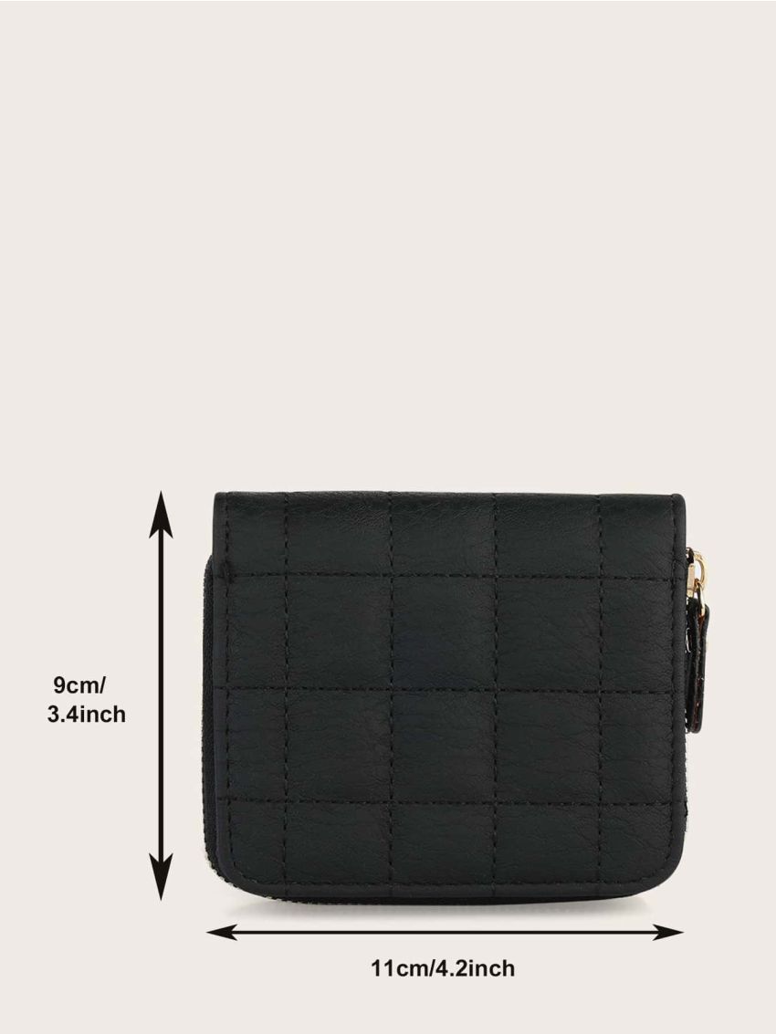 Quilted Zip Around Small Wallet