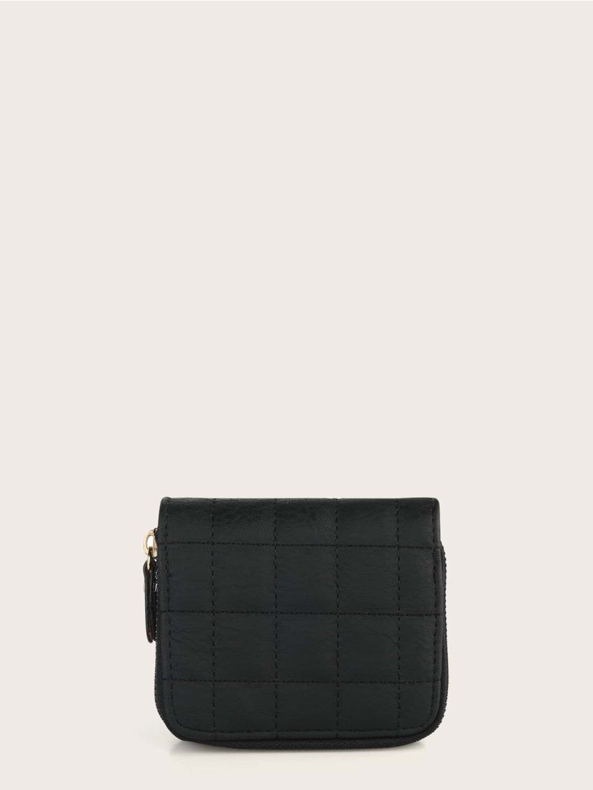 Quilted Zip Around Small Wallet
