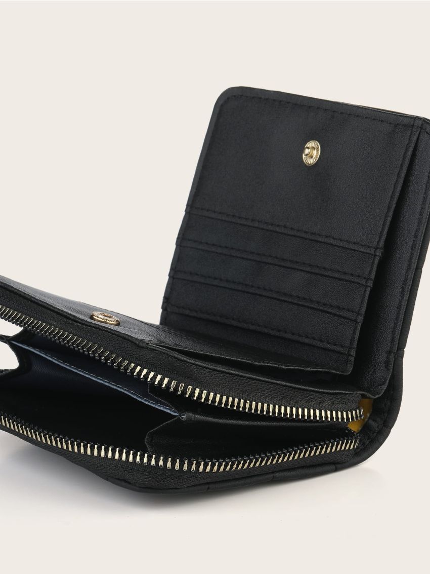 Quilted Zip Around Small Wallet