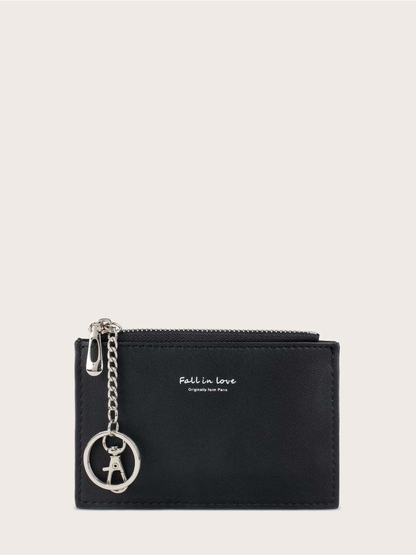 Letter Graphic Purse With Card Holder