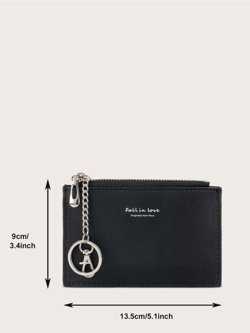 Letter Graphic Purse With Card Holder