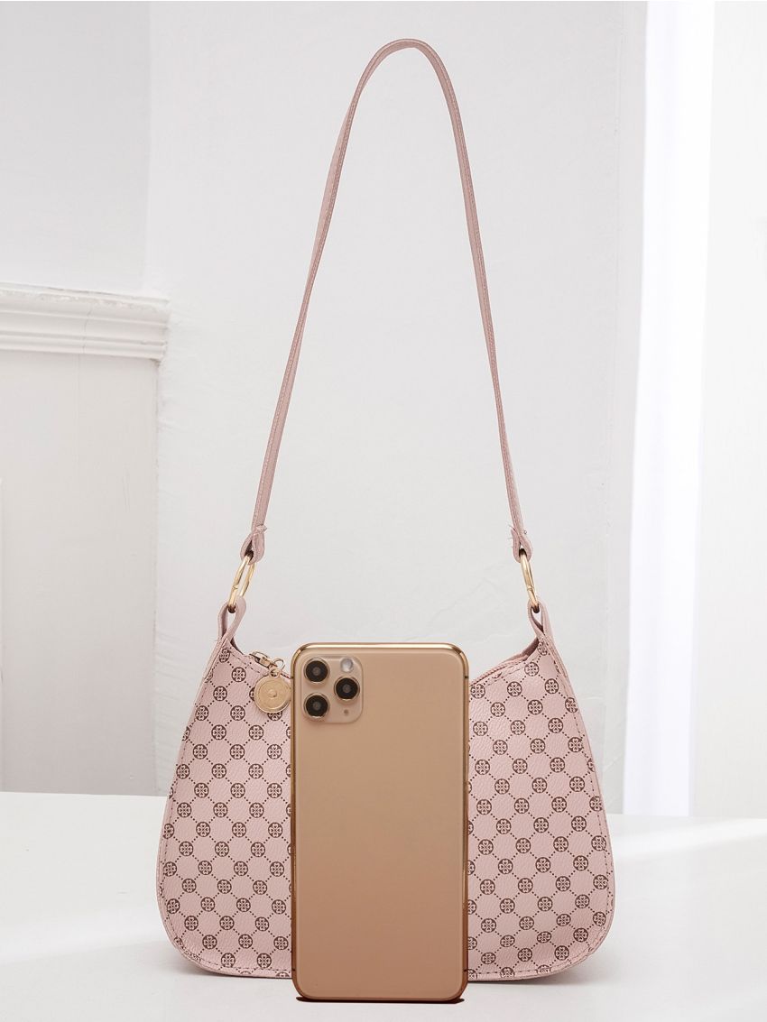 Geometric Graphic Baguette Bag