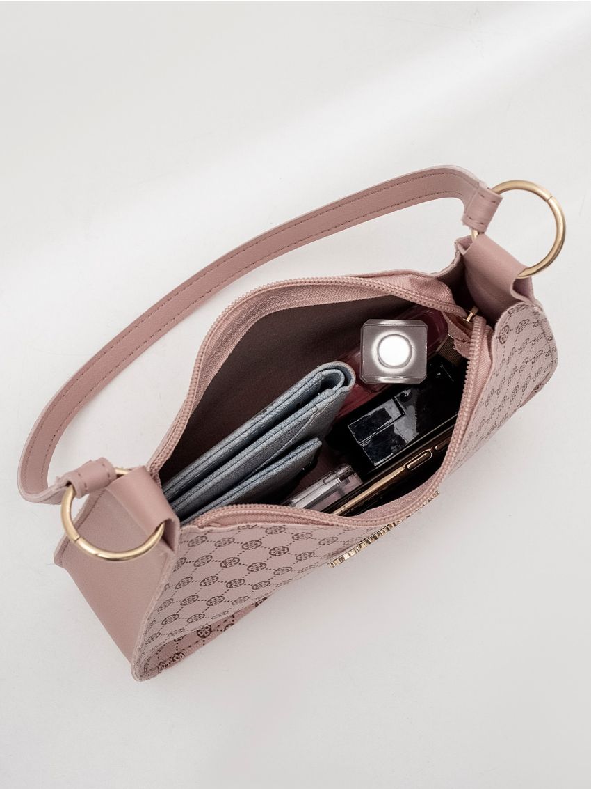 Geometric Graphic Baguette Bag