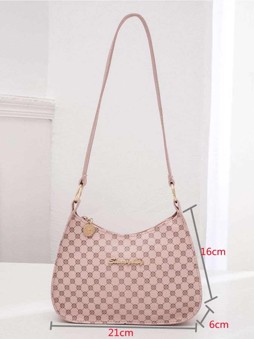 Geometric Graphic Baguette Bag