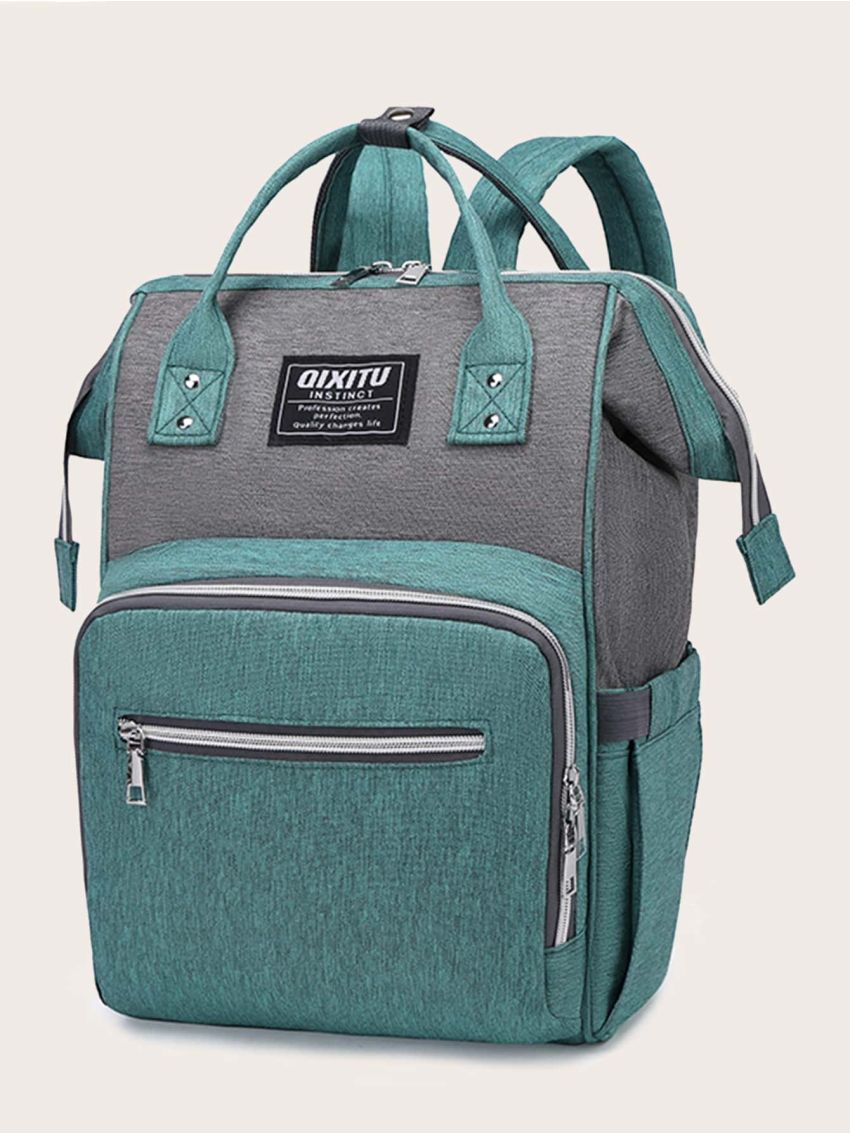 Letter Patch Zip Front Backpack
