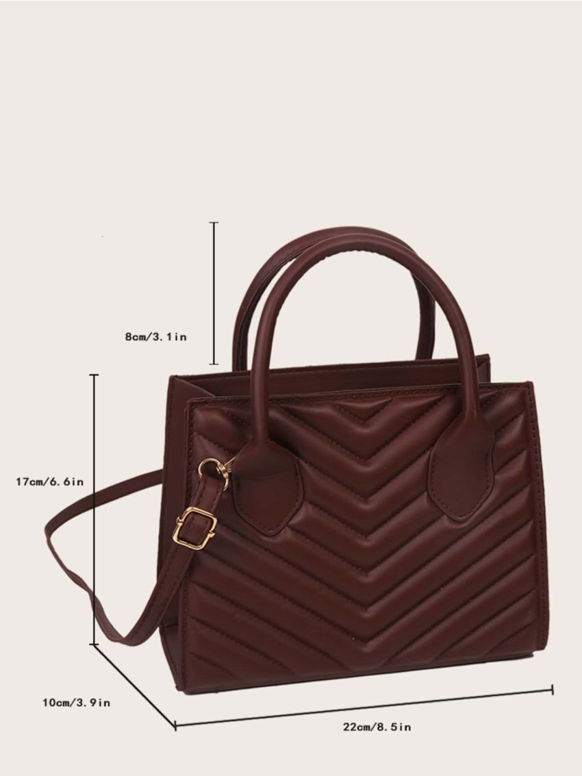 Mini Chevron Quilted Satchel Bag