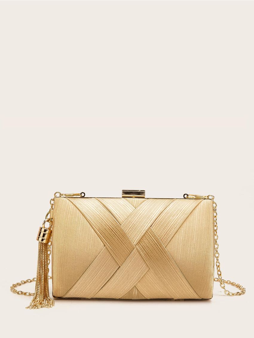 Mini Metal Tassel Decor Chain Box Bag