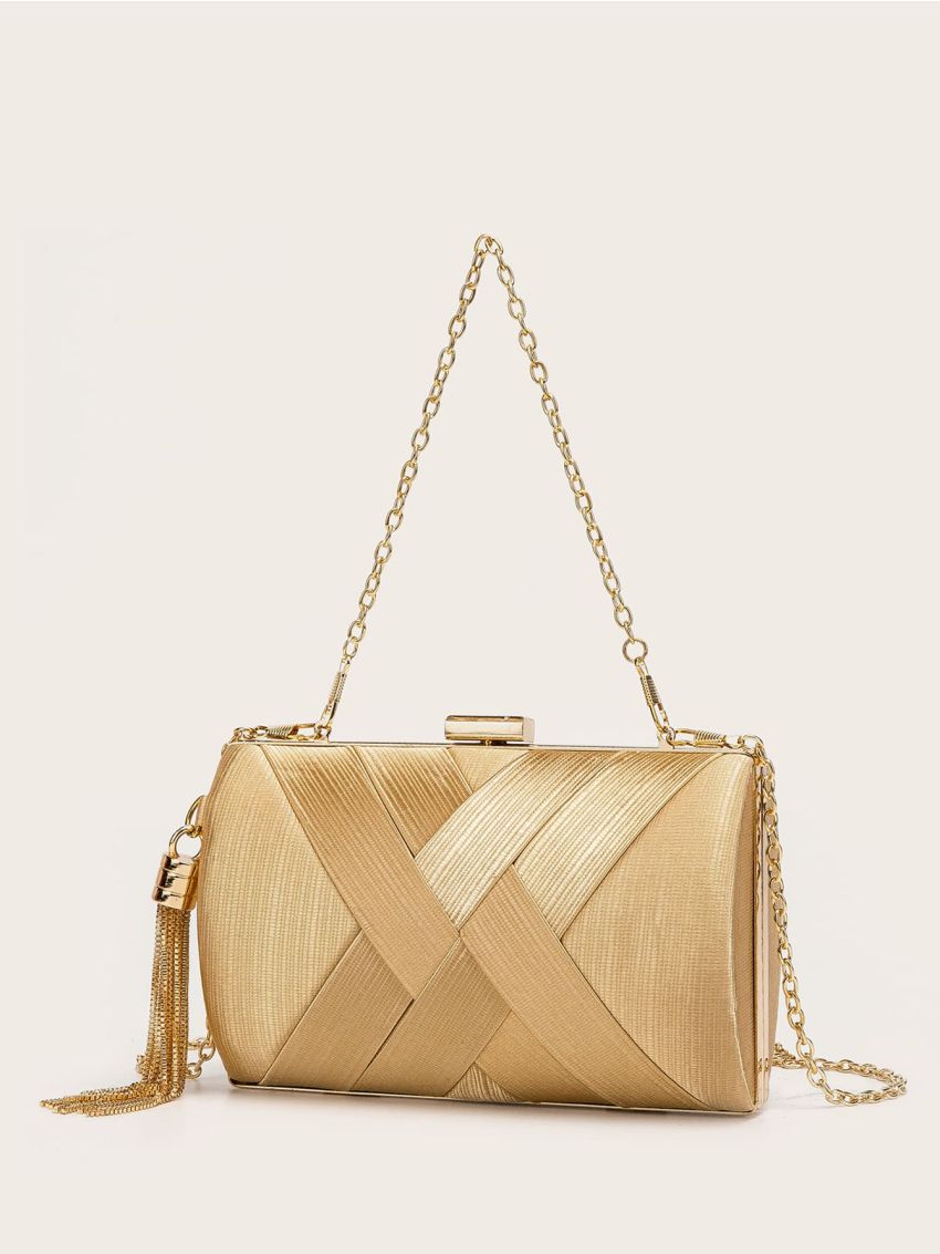 Mini Metal Tassel Decor Chain Box Bag