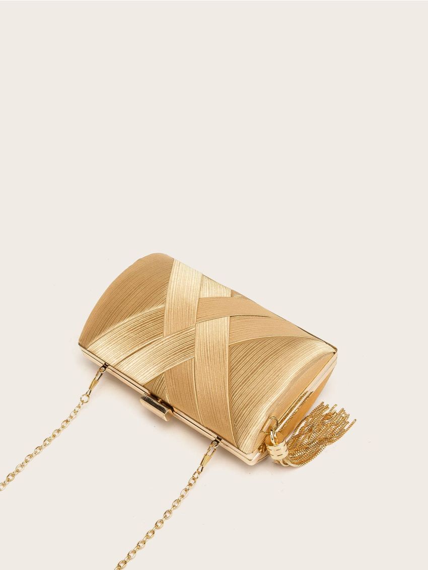 Mini Metal Tassel Decor Chain Box Bag