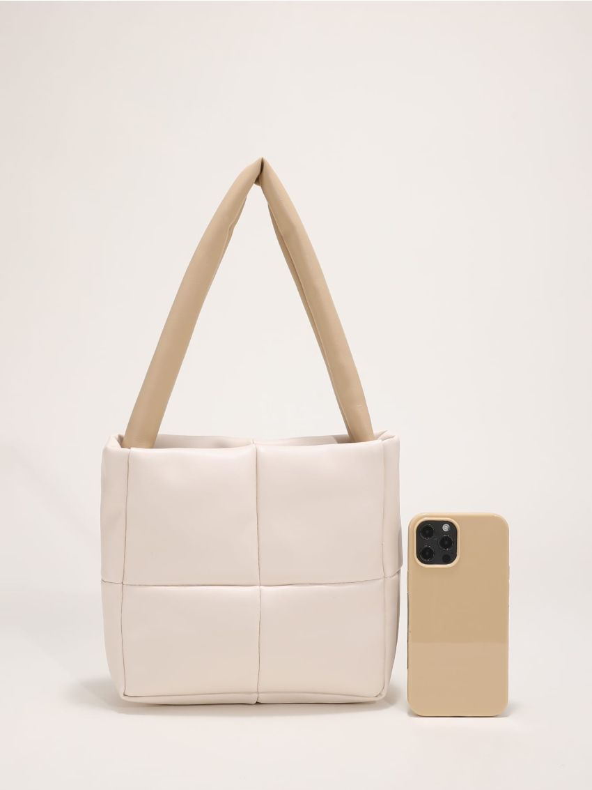 Mini Geo Embossed Snap Button Bucket Bag